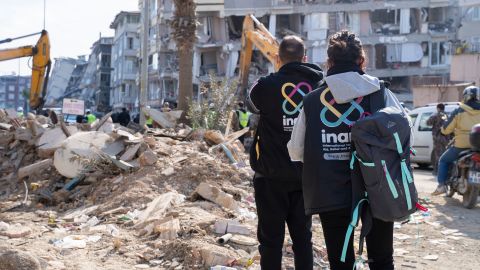 INARA workers in Turkey assessing earthquake damage.