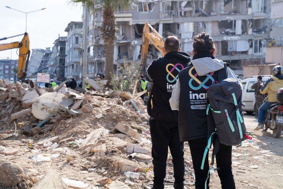 INARA workers in Turkey assessing earthquake damage.
