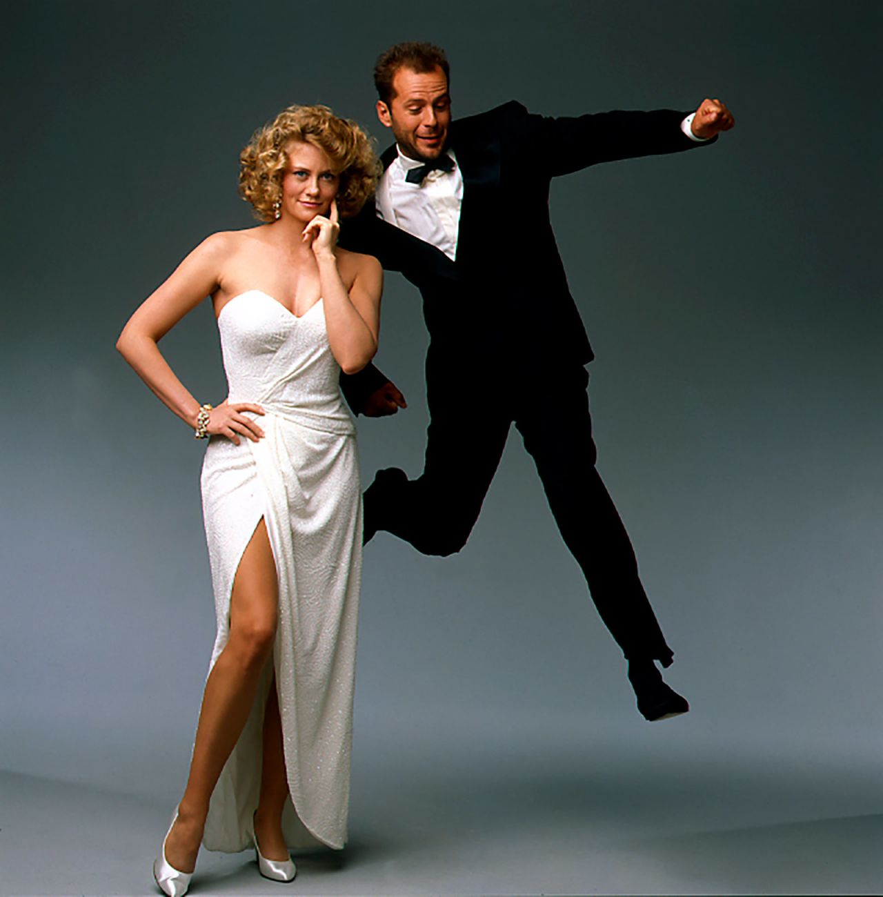 Willis starred with Cybill Shepherd in the TV series "Moonlighting" from 1985 to 1989. They played private detectives in the comedy-drama, aka a "dramedy."