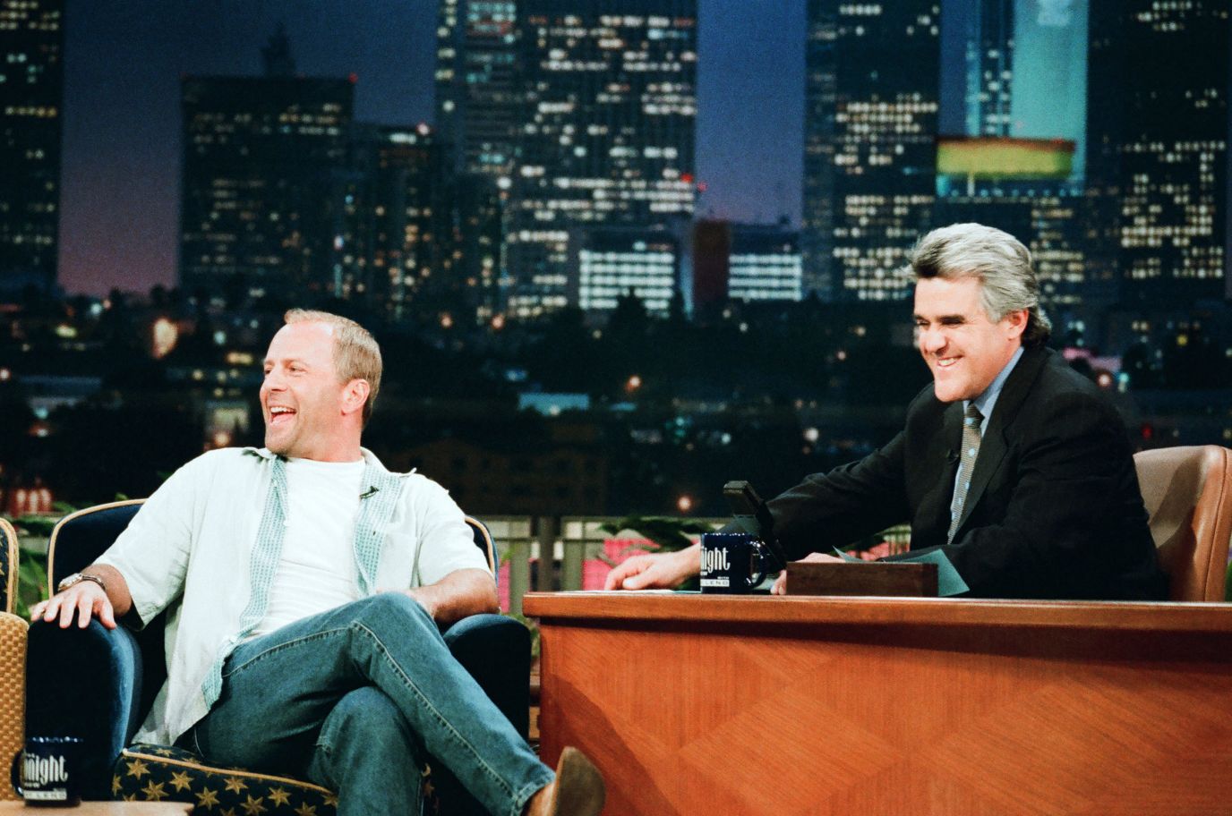 Willis appears on "The Tonight Show" with Jay Leno in 1997.
