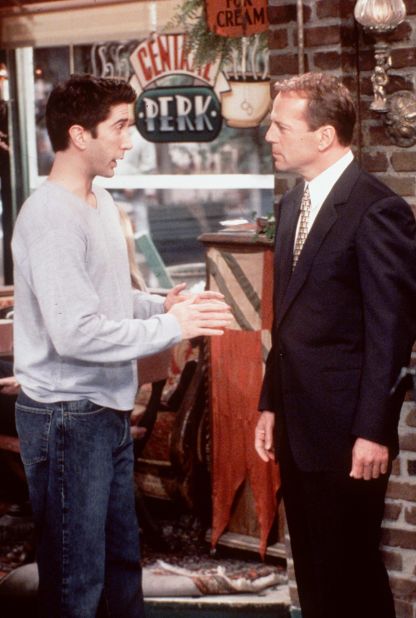 Willis acts opposite David Schwimmer in an episode of "Friends" in 2000.