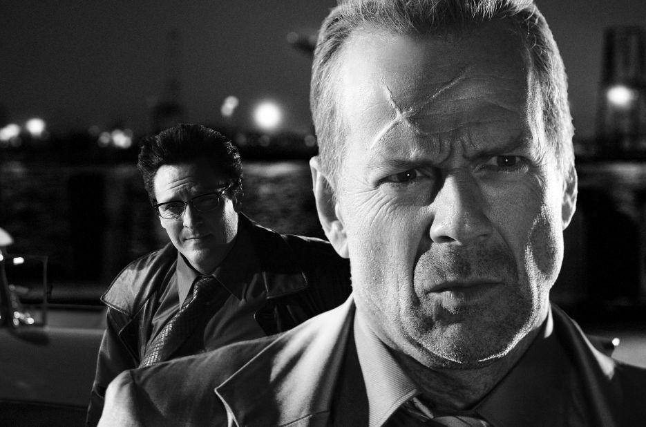 Willis appears in a "Sin City" scene with Michael Madsen in 2005.