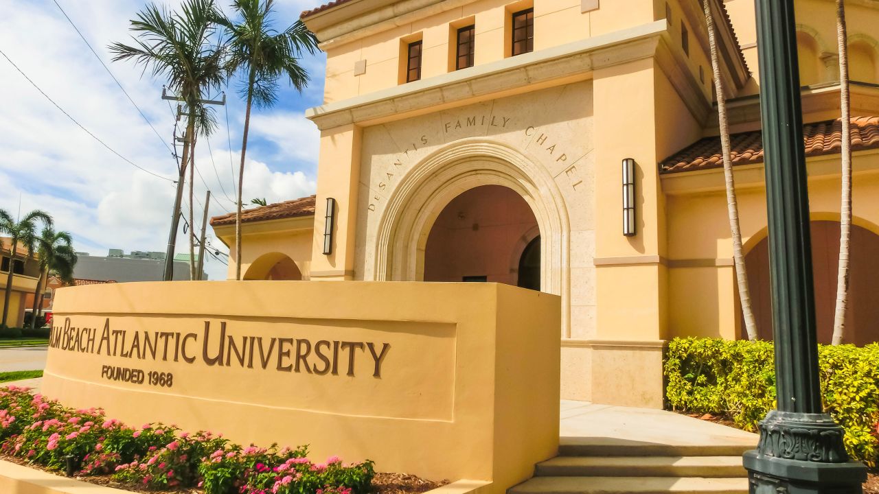 View of Palm Beach Atlantic University in West Palm Beach, Florida.