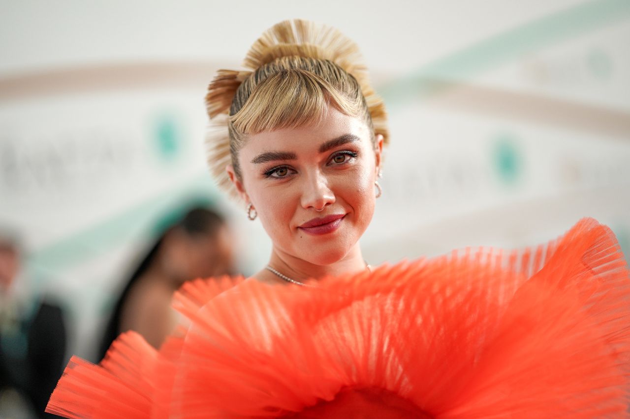 Florence Pugh arrives at the BAFTAs. 