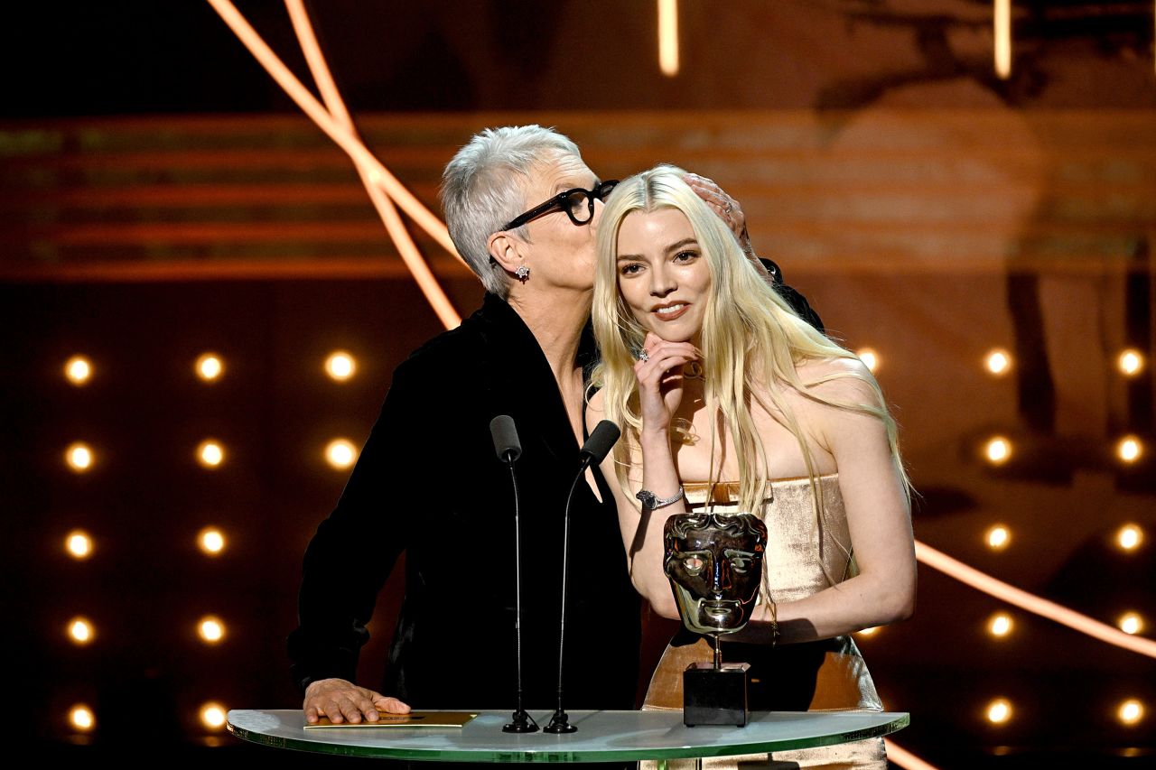 Jamie Lee Curtis and Anya Taylor-Joy present the outstanding debut by a British writer, director or producer award.