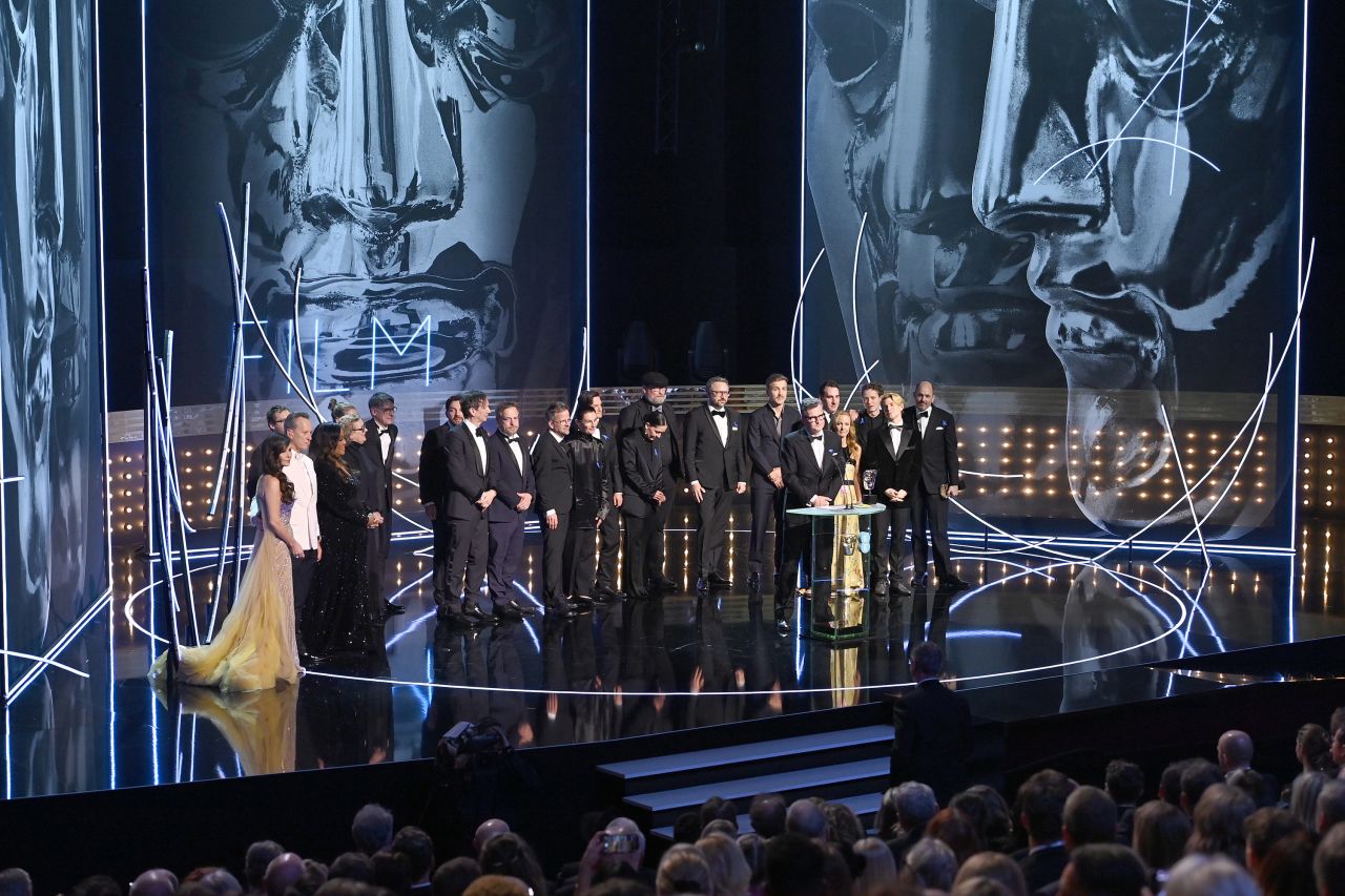 "All Quiet on the Western Front" cast and crew accept the best film award.