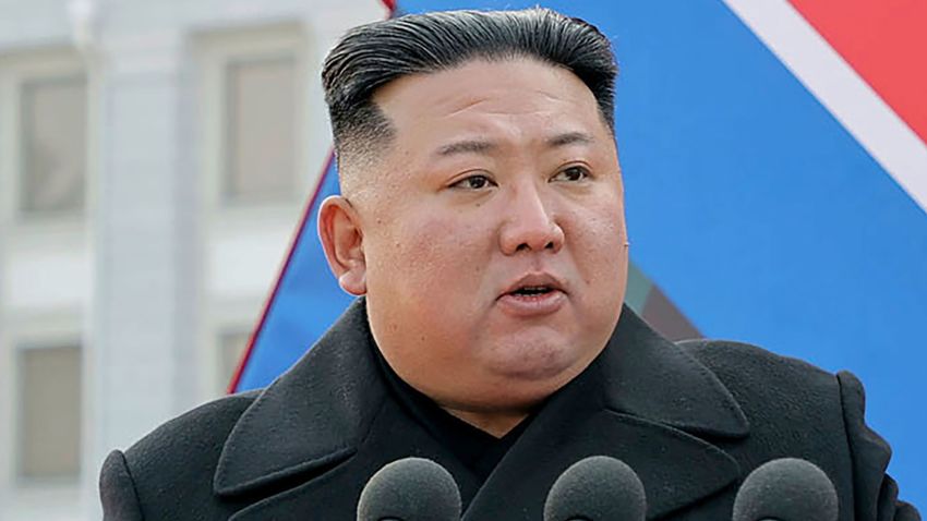 In this photo provided by the North Korean government, North Korean leader Kim Jong Un speaks during a ceremony of donating 600mm super-large multiple launch rocket system at a garden of the Workers' Party of Korea headquarters in Pyongyang, North Korea Saturday, Dec. 31, 2022. Independent journalists were not given access to cover the event depicted in this image distributed by the North Korean government. The content of this image is as provided and cannot be independently verified. (Korean Central News Agency/Korea News Service via AP)