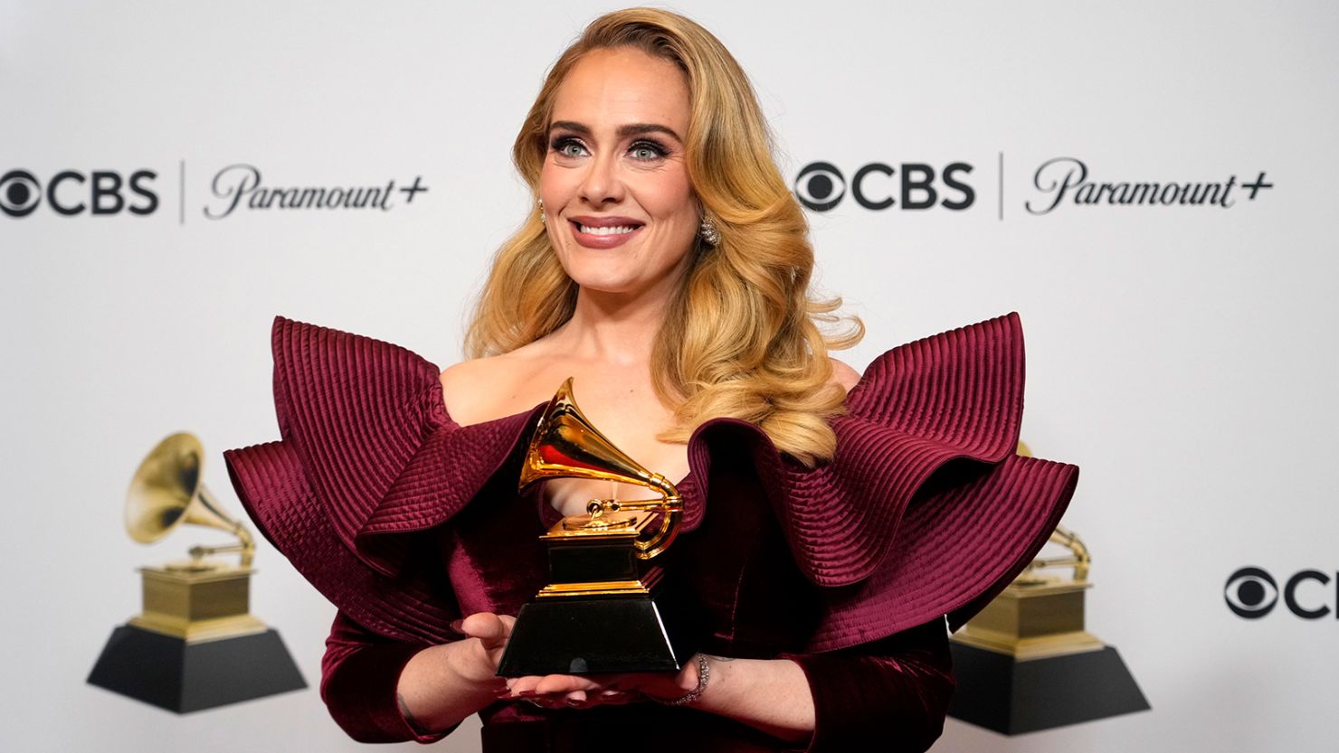 Adele, seen here at the 65th annual Grammy Awards, has opened up about her meme queen status. 