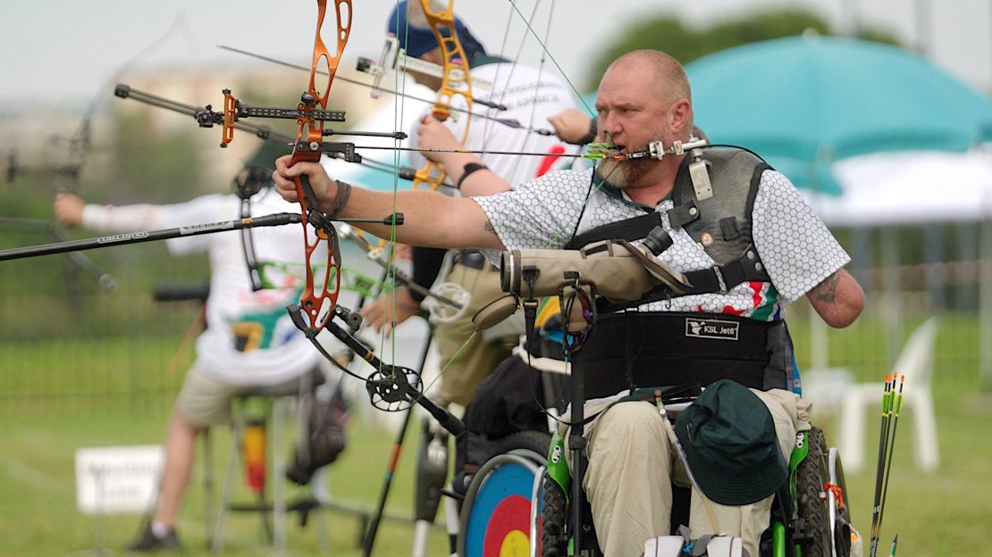 Shaun Anderson competes at the 2022 African Archery Championships in Pretoria, South Africa. 