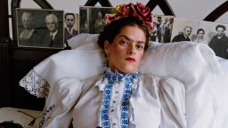 It's an interview with Mary McCartney about a photograph she took of Tracey Emin dressed as Frida Kahlo about 20 years ago, ahead of an exhibition of McCartney's work at Sotheby's next month.