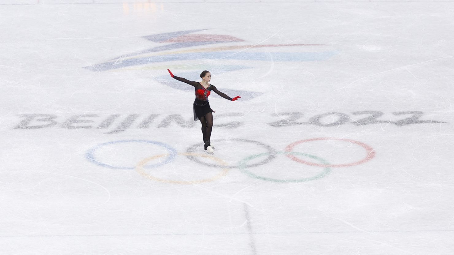 Valieva competes in the singles event at the 2022 Winter Olympics in Beijing. 