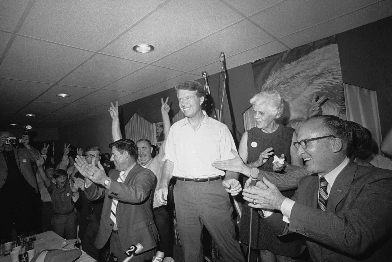 Carter is applauded at his Atlanta headquarters in 1970. He was running for governor again — and this time he won.