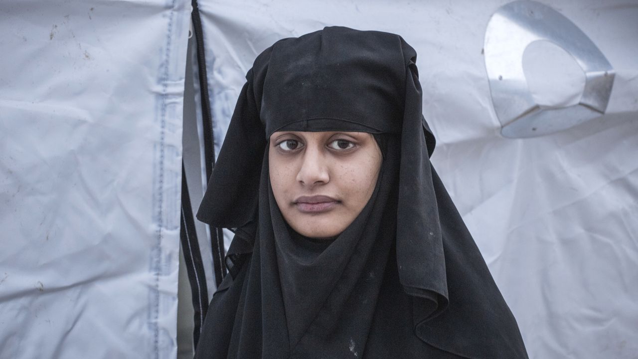 Shamima Begum, 19, pictured at a camp in northern Syria on February 22, 2019.