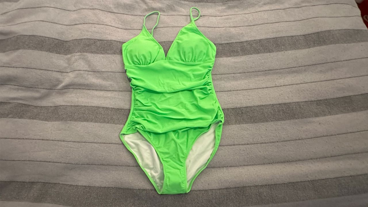 Bikini Bombshell - Strappy Deep Plunge V One Piece Swimsuit Green Neon  Monokini