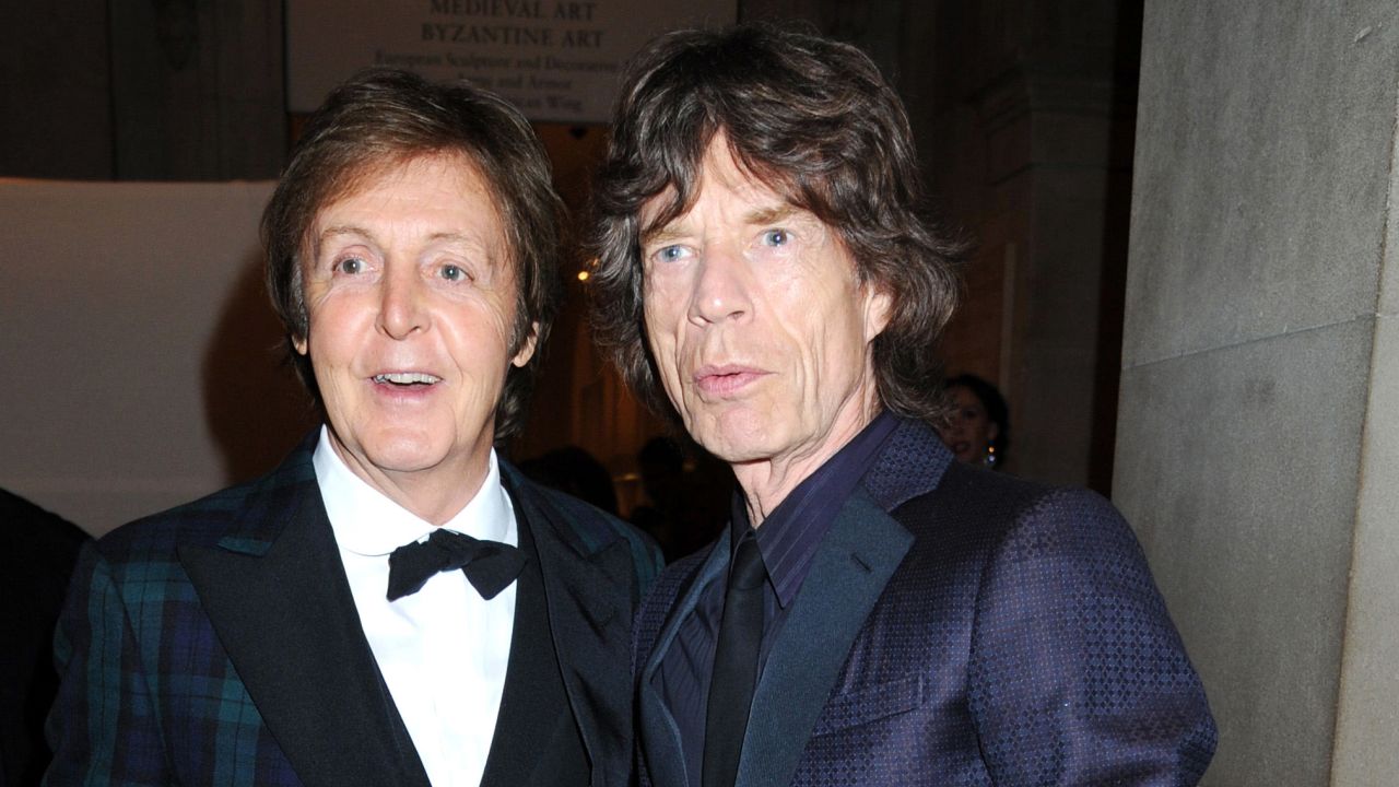 Paul McCartney and Mick Jagger at the Costume Institute Gala Benefit, Celebrating 'Alexander McQueen: Savage Beauty' at the Metropolitan Museum of Art, New York, on  May 2, 2011. 