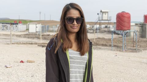 Begum pictured at a refugee camp in northern Syria in March 2021. 