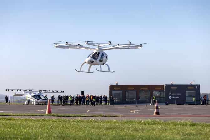 It's not just boats that are seeing eco-friendly innovation. For traveling around cities, Electric Vertical Take-off and Landing (eVOTL) vehicles may be a solution. In November 2022, German company Volocopter successfully flew a crewed mission of its all-electric air taxi in regular air traffic conditions in Paris (pictured).