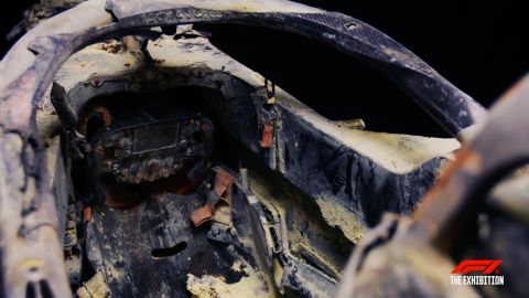 Grosjean's car from his 2020 crash in Bahrain will be displayed for the first time in Madrid.