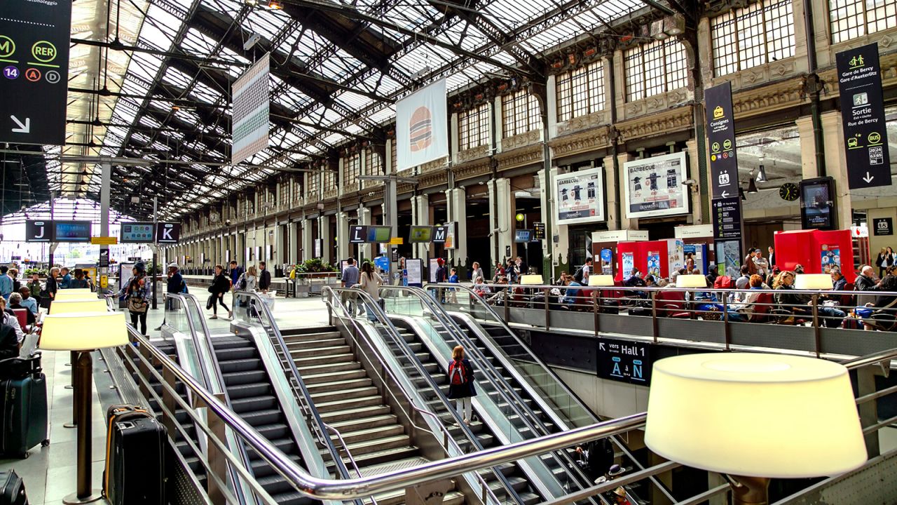Europe's train network is connected by spectacular stations, such as the Paris Gare de Lyon.