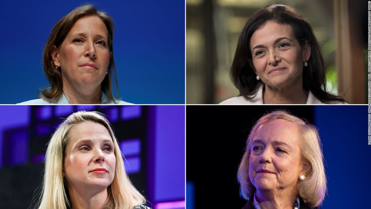 From left to right, clockwise: Susan Wojcicki, Sheryl Sandberg, Meg Whitman, Marissa Mayer.