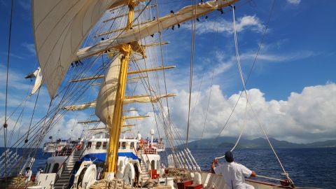 Star Clippers tall ships operate exclusively on wind power up to 80% of the time.