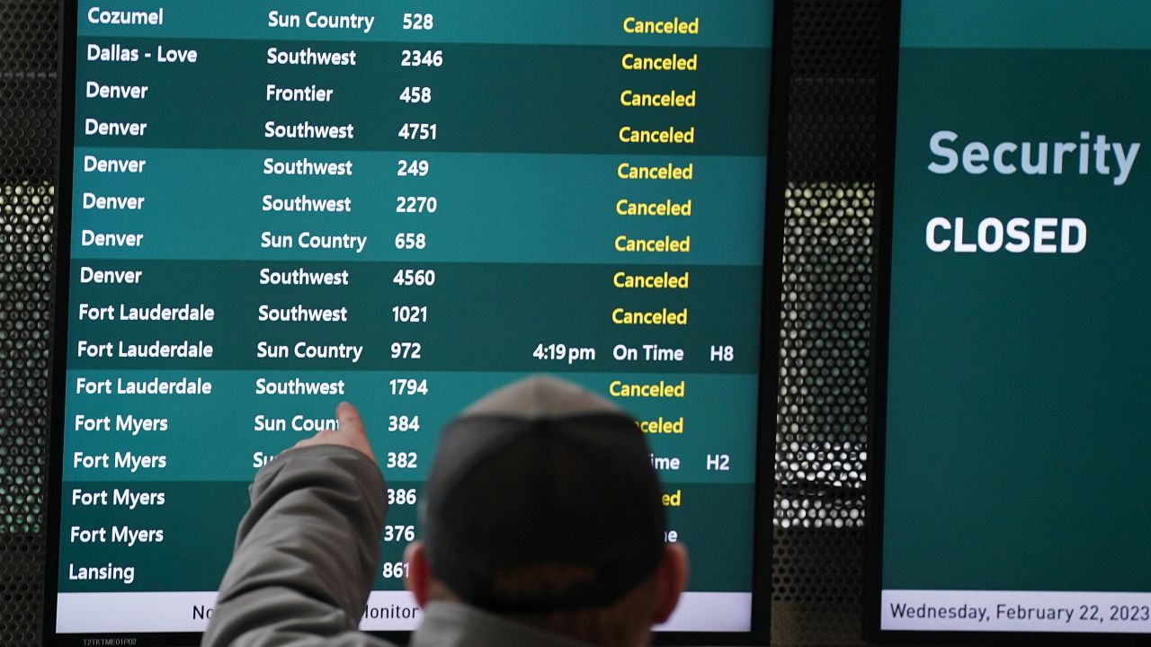 Minneapolis-St. Paul Airport International was the worst-affected airport early both Wednesday and early Thursday.