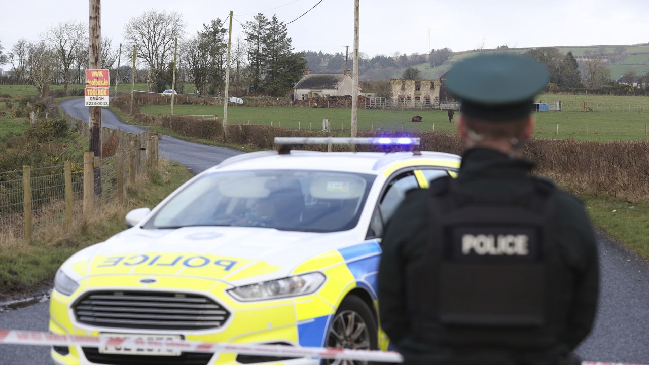 A police cordon is seen near a property in Drumnakilly. 
