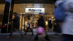 People walk past Fidelity Investments branch on February 16, 2023 in New York City. 