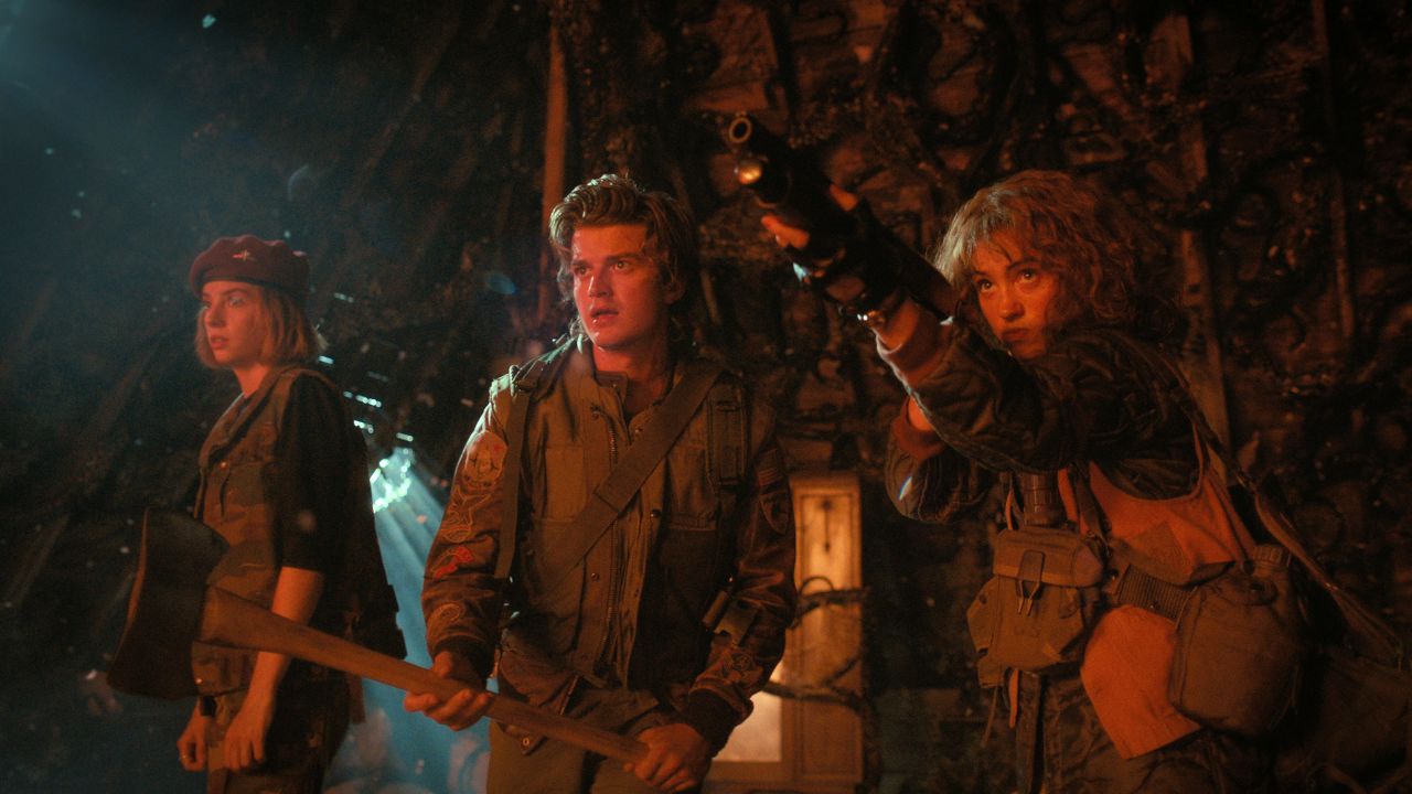 (From left) Maya Hawke, Joe Keery and Natalia Dyer in 'Stranger Things' Season 4.