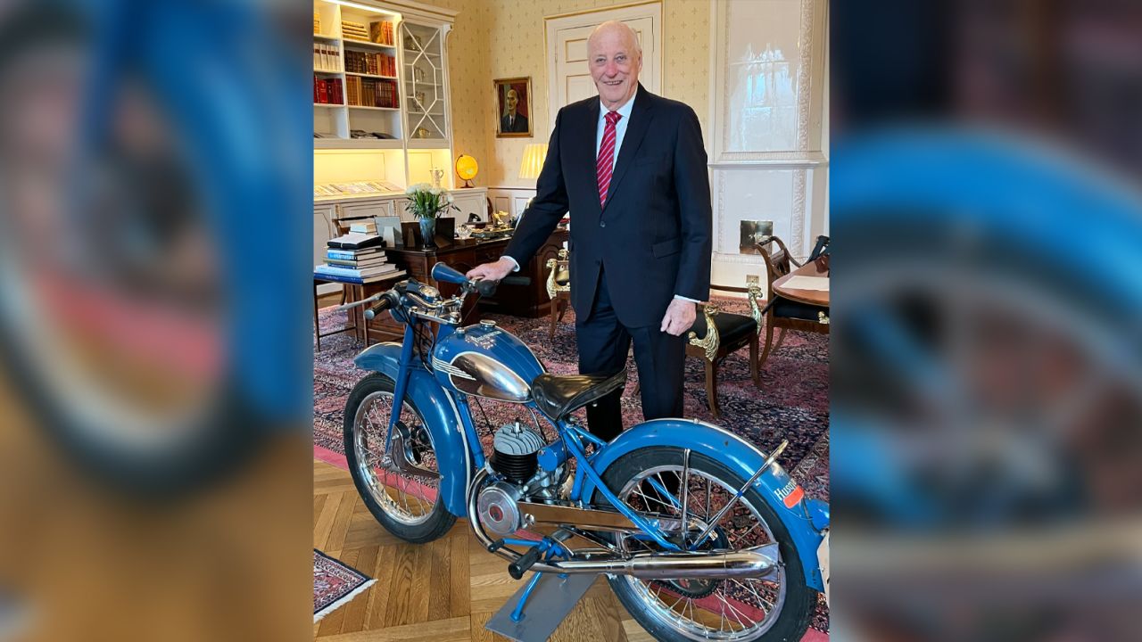 The King was given a bike he previously owned seven decades before.