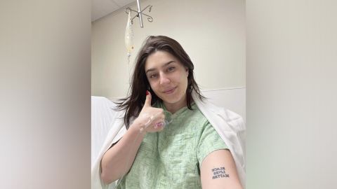 Samantha Carlucci recently had a hysterectomy that included the removal of her fallopian tubes.