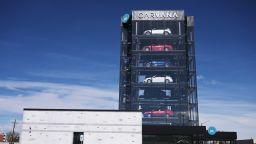 DENVER, CO - FEBRUARY 21 : Car vending machine of Carvana is prepared for the opening in Denver, Colorado on Tuesday, February 21, 2023.