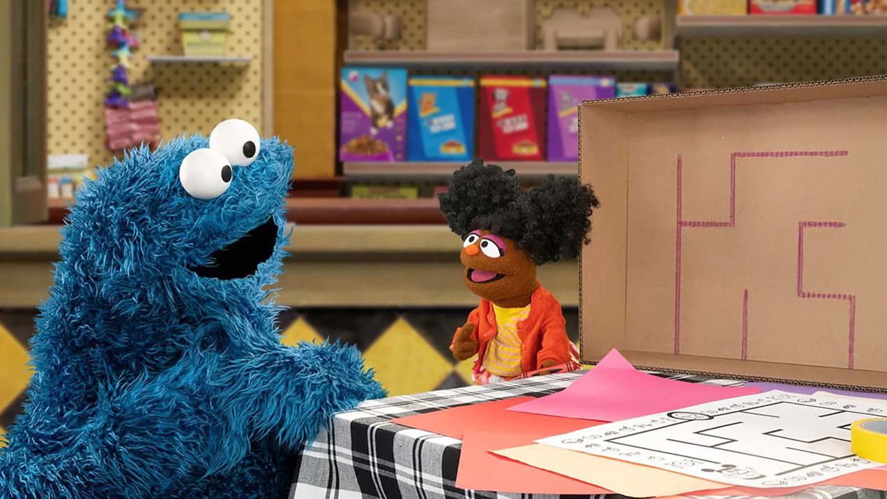 Cookie Monster and Gabrielle. 