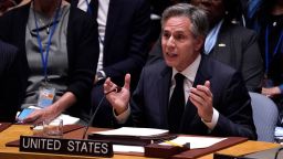 US Secretary of State Antony Blinken speaks during the United Nations Security Council meeting on the maintenance of peace and security of Ukraine at UN Headquarters in New York City on February 24, 2023. 