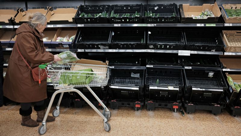 The UK’s fruit and vegetable shortage could last at least until May | CNN Business