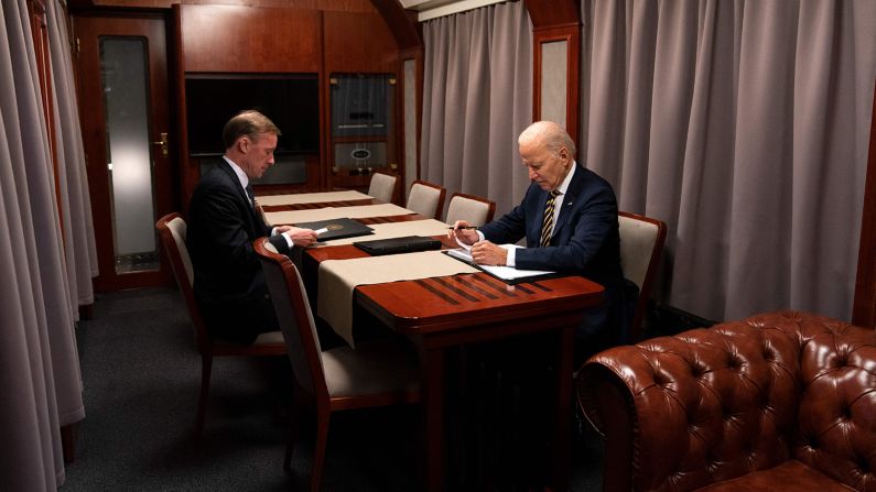 <strong>Travel in style: </strong>Biden spent around 20 hours on the train during his Ukraine trip.