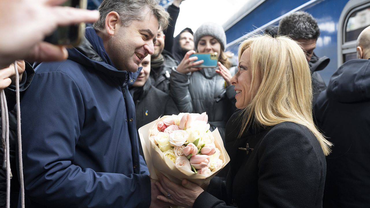 <strong>Hidden signals: </strong>Ukraine uses its rail network to convey messages to its guests, such as Italian Prime Minister Giorgia Meloni.
