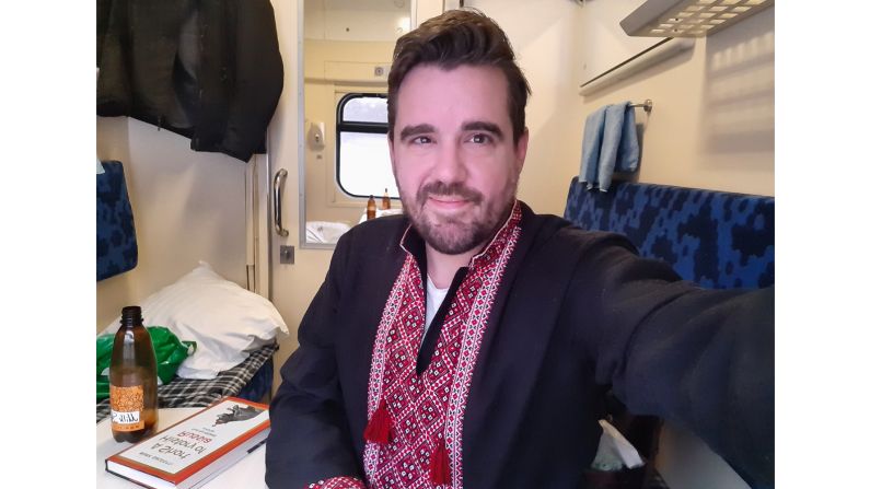 <strong>In for the long haul:</strong> Rail expert Koen Berghuis traveled on the Rakhiv-Mariupol sleeper, what was Ukraine's longest passenger train route before the Russian invasion.