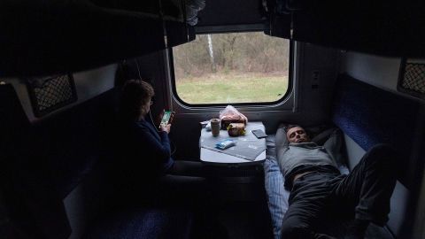 First class sleeper passengers get plush cabins to themselves.