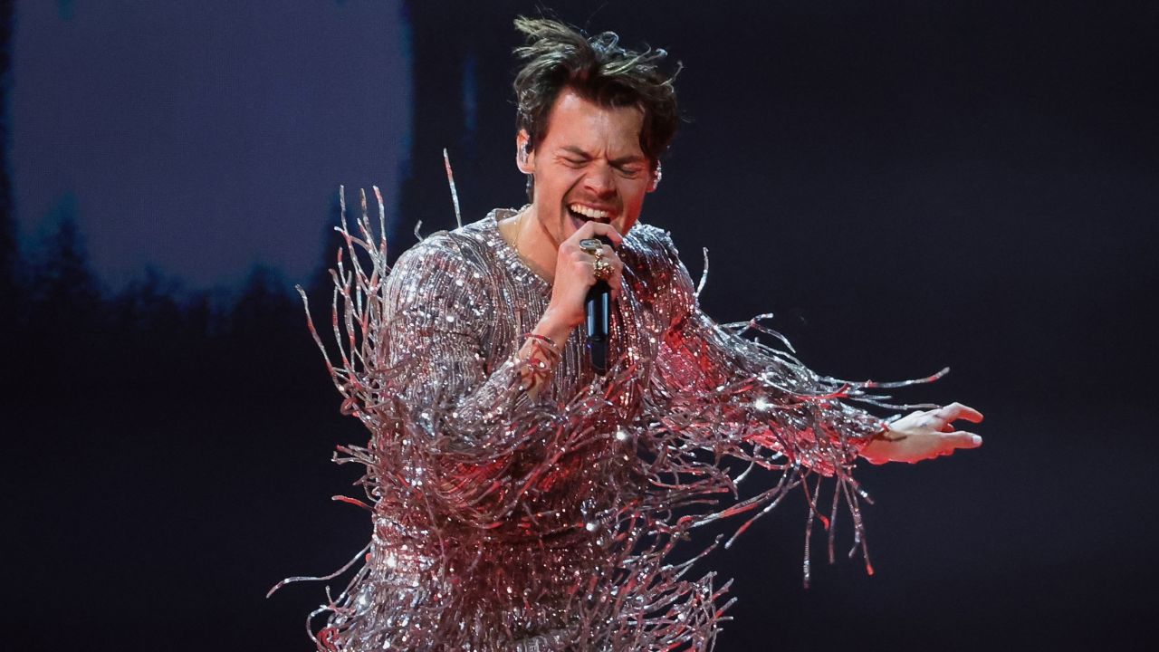 Harry Styles performing in February.