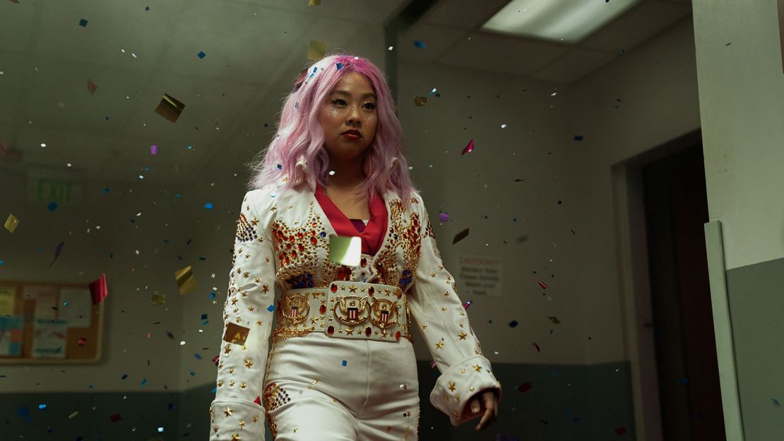 Stephanie Hsu, shown here as supervillain Jobu Tupacki in "Everything Everywhere All at Once," earned a best supporting actress Oscar nomination for her performance in the film.