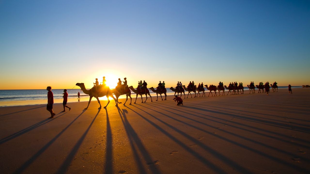 <strong>3. Cable Beach, </strong><strong>Broome, Australia:</strong> Sunset camel rides are a big draw along this 14-mile (22-kilometer) stretch of Indian Ocean coastline.