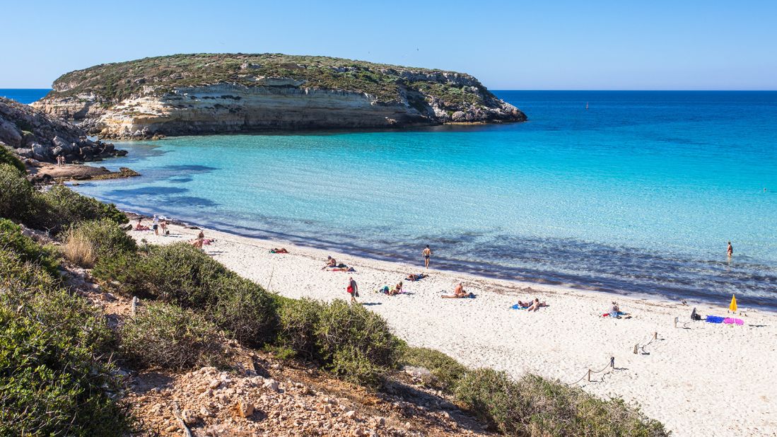 <strong>8. Spiaggia dei Conigli, Sicily, Italy: </strong>This powdery stretch of shoreline on Lampedusa Island moved up in the rankings from No. 10 in 2022.