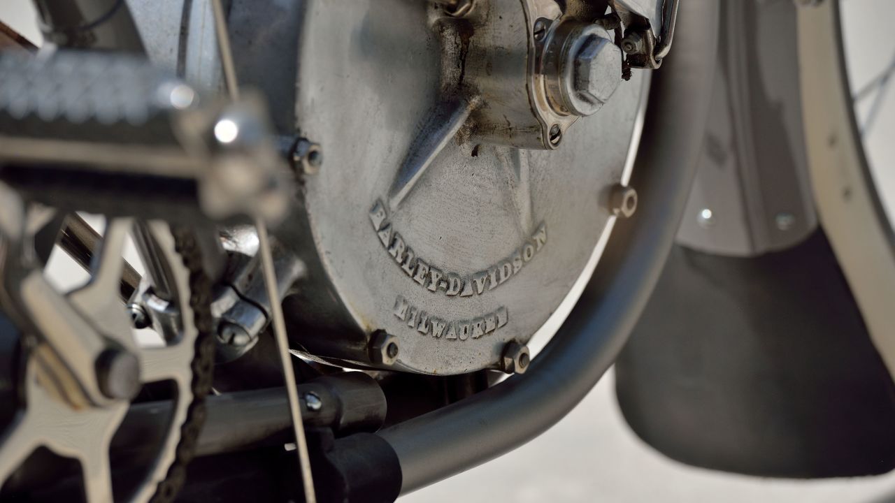 The bike was one of the legendary manufacturer's first models, known as the "Strap Tank."