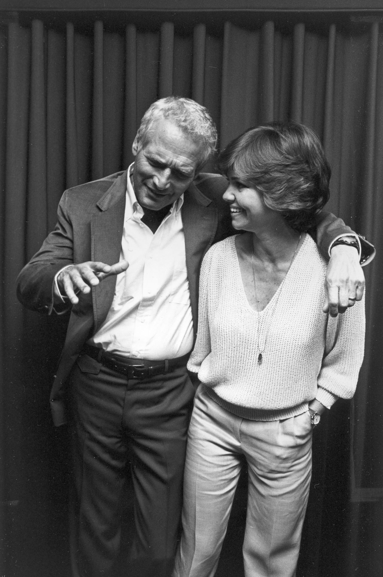 Field and Paul Newman talk at a news conference for their 1981 film "Absence of Malice."
