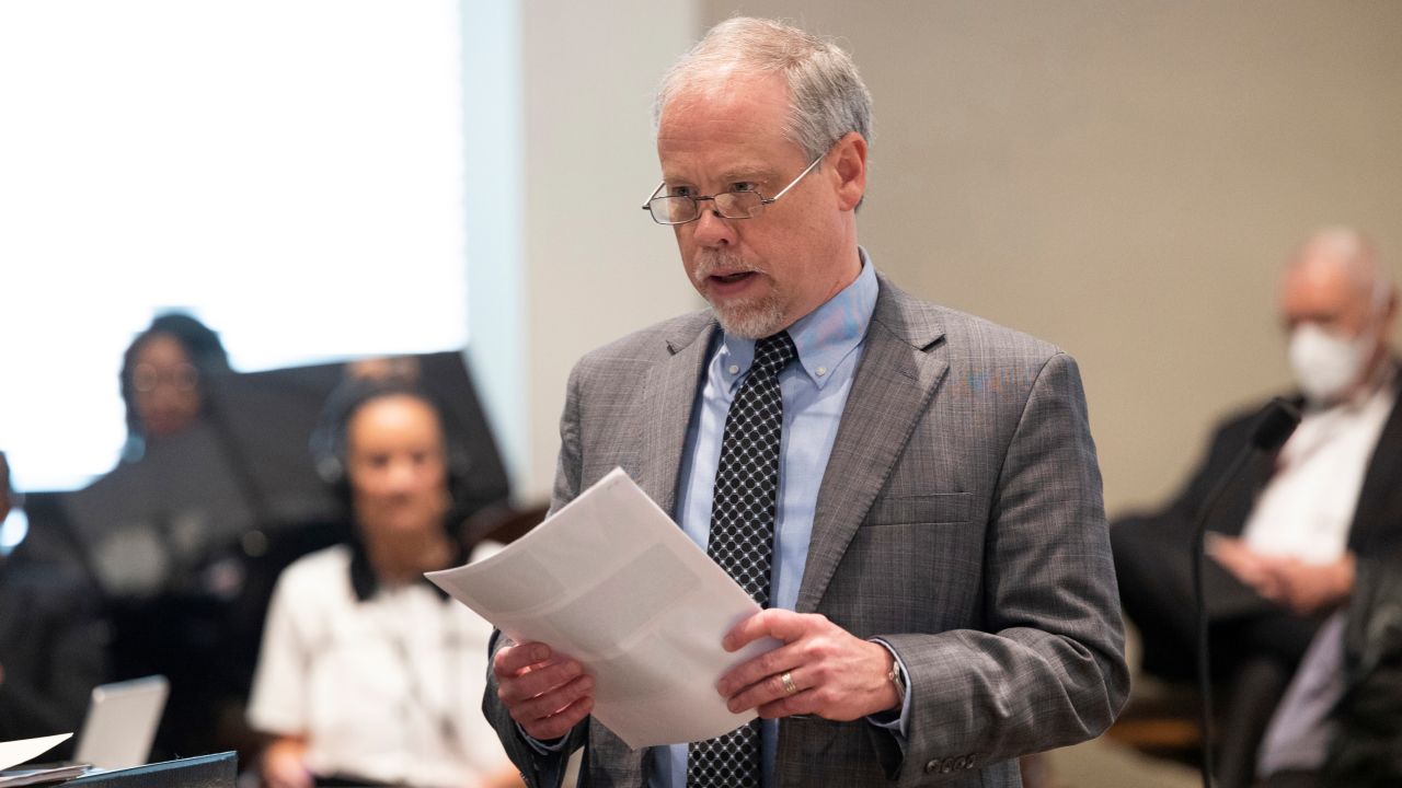 Prosecutor Creighton Waters cross examines Alex Murdaugh during Murdaugh's murder trial, Friday, Feb. 24, 2023, at the Colleton County Courthouse in Walterboro.