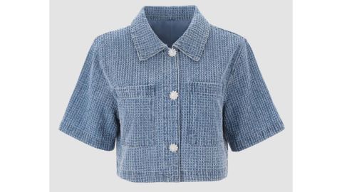 Underlined Denim Bomber Cider Jacket