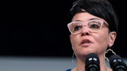 Department of Agriculture Deputy Secretary Jewel Bronaugh, speaks from the South Court Auditorium on the White House complex in Washington, Monday, April 11, 2022, about medical debt during an event with Vice President Kamala Harris. (AP Photo/Jacquelyn Martin)