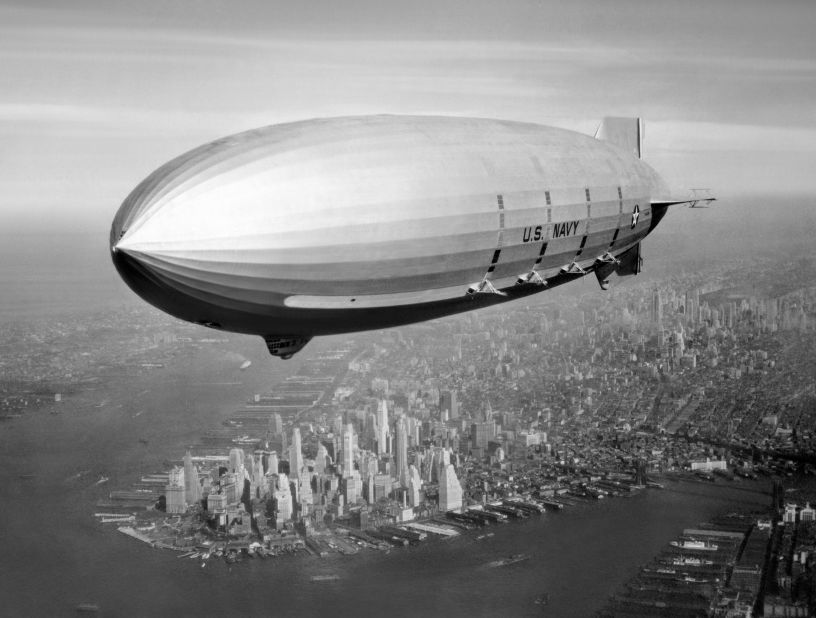 Airships have been around for over 150 years, and gained popularity in the early 1900s ferrying passengers and cargo across land and ocean. In this picture, US Navy airship Macon flies above New York City in 1933. However, as airplanes became faster and more advanced, airships began to fall out of favor. 