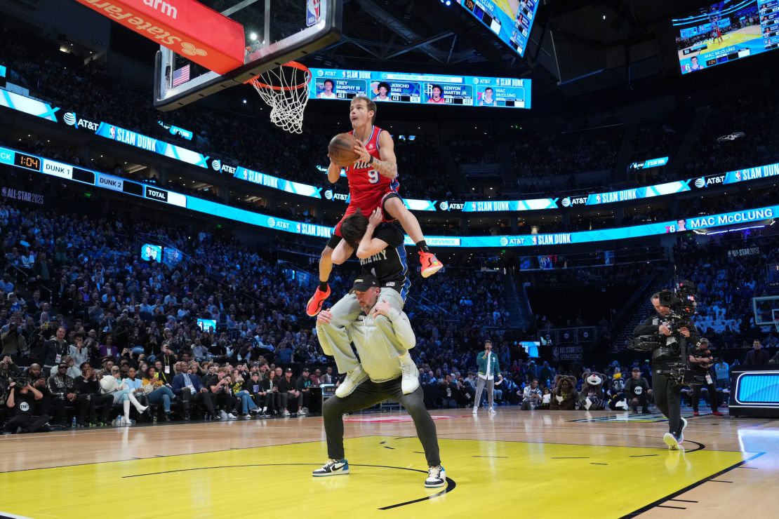 Mac McClung secured a perfect 50 from the judges for this dunk.